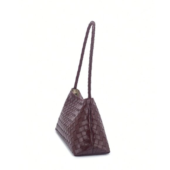 Dark Brown Woven Shoulder Bag Handmade - Picture 3 of 8